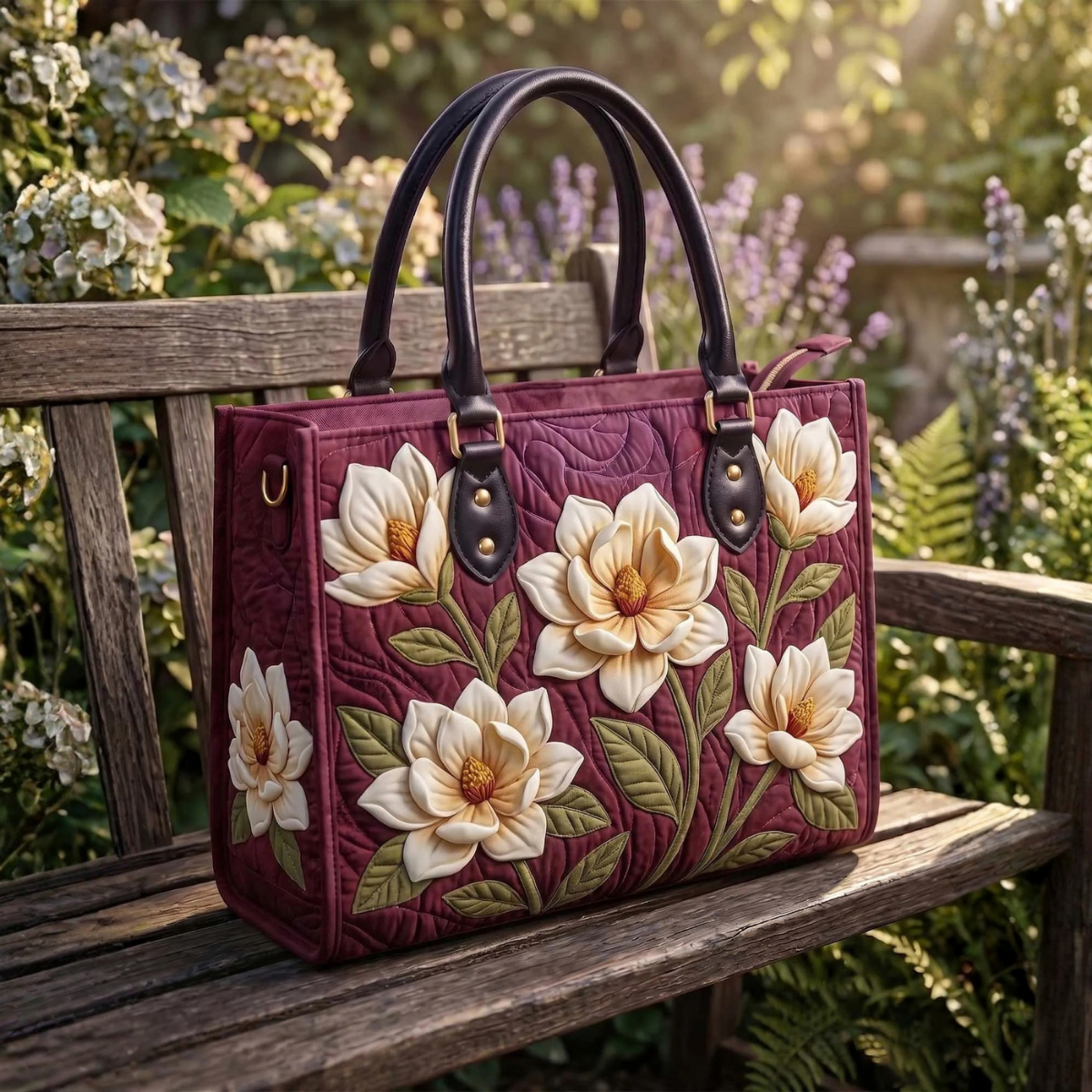 Sac à main - Magnolias blancs