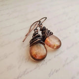 Boucles d'oreilles gouttes aspect ambre