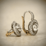 Vintage-Ohrringe mit Zirkonia in Gold und Silber