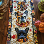 Chemin de table matelassé Bouledogue d'Automne